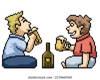 pixel art of drink friday night