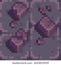 Pixel arte dungeon piso azulejos com rochas dispersas e pedras. Projetado para jogos estilo retro ou ambientes de dungeon RPG.