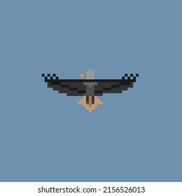 Pixel art eagle illustration logo