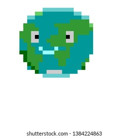 Pixel Art Earth Version Cartoon