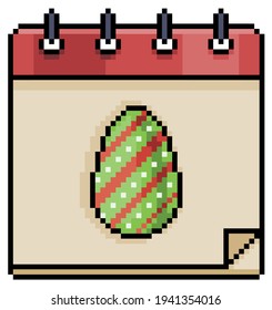 Pixelkunst Osterkalender. 8bit-Spielsymbol auf weißem Hintergrund
