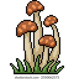 pixel art of eatable mushroom vegetable isolated background