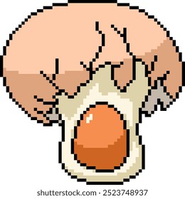 pixel art of egg crack cooking isolated background
