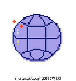 Pixel art eight bit heart shape icon.
