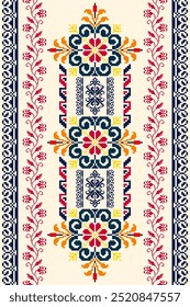 Patrón de bordado de arte de píxel. Repitiendo diseño de patrón geométrico de Ucrania con flores. Vector Antiguas, Elementos de lujo. Para el uso como bordado del escote, diseño del escote, impresión, materia textil.