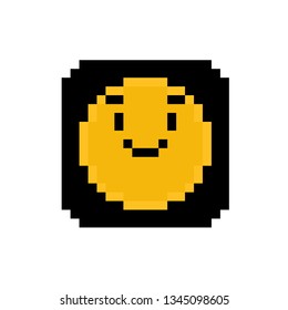 Pixel art emoji black and yellow