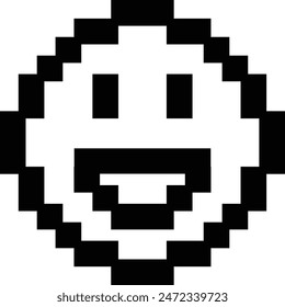 pixel art emoticon icon, smile pixel emoji