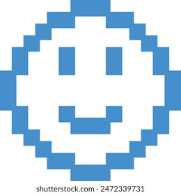 pixel art emoticon icon, smile pixel emoji