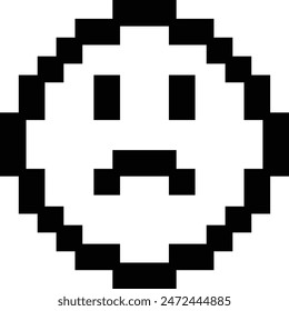 pixel art emoticon icon, smile pixel emoji, 8bit style emoticon