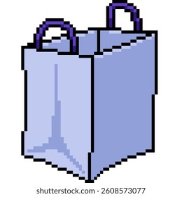 pixel art of empty paper bag isolated background