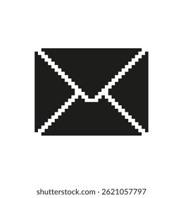 Pixel Art Envelope Icon. Email Communication And Messaging Symbol. Digital Correspondence And Mail Representation. Isolated Vector Illustration.