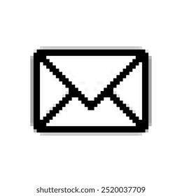 pixel art envelope mail message icon vector