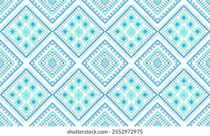 Pixel art ethnic, Pattern fabric pixel, design for background, clothing, decorative, drapery, cloth embroidery, geometric pixel art, handcraft, wallpaper, carpet, bag, card, cushions, Print, ethnic