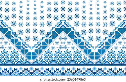 Pixel art ethnic, Pattern fabric pixel, design for background, clothing, decorative, drapery, cloth embroidery, geometric pixel art, handcraft, wallpaper, carpet, bag, card, cushions, Print, ethnic