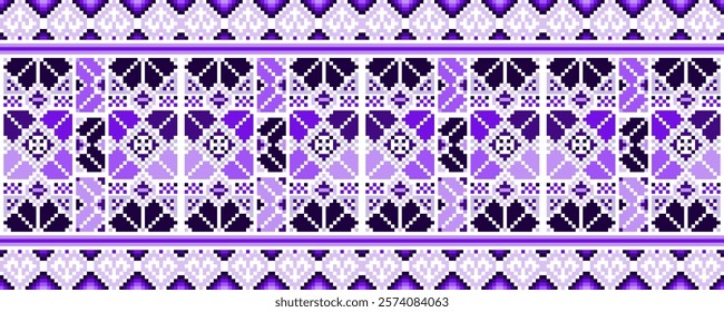 Pixel art ethnic, Pattern fabric pixel, design for background, clothing, decorative, drapery, cloth embroidery, geometric pixel art, handcraft, wallpaper, carpet, bag, card, cushions, Print, ethnic
