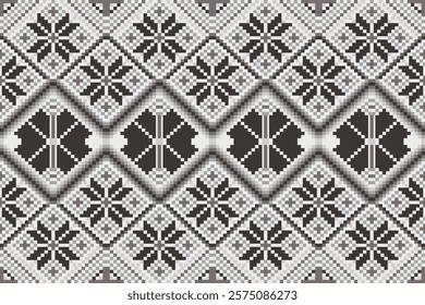 Pixel art ethnic, Pattern fabric pixel, design for background, clothing, decorative, drapery, cloth embroidery, geometric pixel art, handcraft, wallpaper, carpet, bag, card, cushions, Print, ethnic