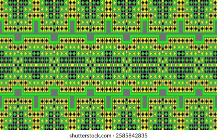 Pixel art ethnic, Pattern fabric pixel, design for background, clothing, decorative, drapery, cloth embroidery, geometric pixel art, handcraft, wallpaper, carpet, bag, card, cushions, Print, ethnic