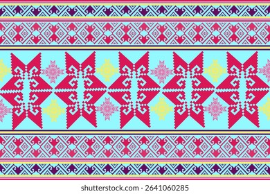 Pixel art ethnic, Pattern fabric pixel, design for background, clothing, decorative, drapery, cloth embroidery, geometric pixel art, handcraft, wallpaper, carpet, bag, card, cushions, Print, ethnic