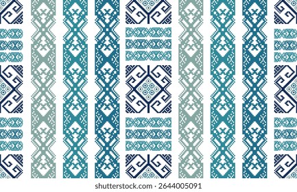 Pixel art ethnic, Pattern fabric pixel, design for background, clothing, decorative, drapery, cloth embroidery, geometric pixel art, handcraft, wallpaper, carpet, bag, card, cushions, Print, ethnic
