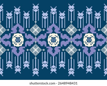 Pixel art ethnic, Pattern fabric pixel, design for background, clothing, decorative, drapery, cloth embroidery, geometric pixel art, handcraft, wallpaper, carpet, bag, card, cushions, Print, ethnic