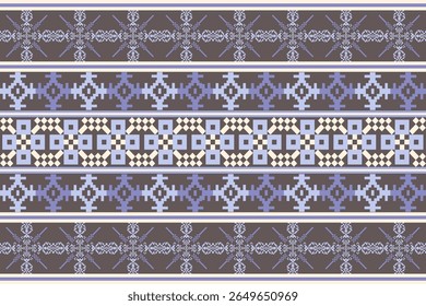 Pixel art ethnic, Pattern fabric pixel, design for background, clothing, decorative, drapery, cloth embroidery, geometric pixel art, handcraft, wallpaper, carpet, bag, card, cushions, Print, ethnic
