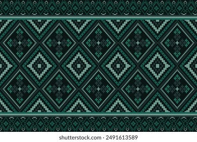 pixel art ethnic pattern seamless for Fabric geometric ethnic pattern seamless,Pixel pattern art wallpaper Background, Design for fabric, curtain, carpet ,geometry seamless pattern art illustration