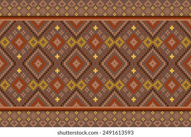 Pixel art patrón étnico sin costuras para tela geométrica patrón étnico sin costuras, Pixel patrón arte Fondo de pantalla Fondo, Diseño para tela, cortina, alfombra, geometría patrón sin costuras ilustración de arte