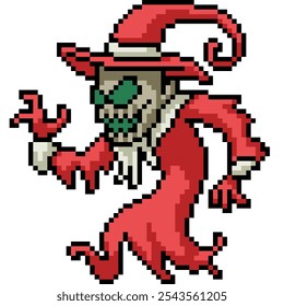 pixel art of evil santa claus isolated background