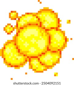 Explosión de arte de píxeles. Bang 8-bit Ilustración vectorial de estilo de juego retro.