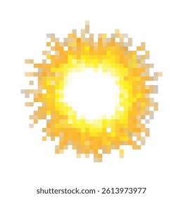 Pixel art of explosion illustration. Comic bomb explosion pixel.  