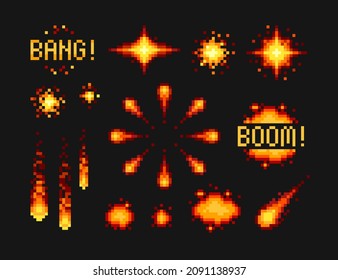 Pixel Art Explosion Set With 