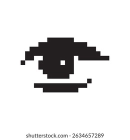 Pixel art ícone olho, 8 bits retro estilo olho humano, computação simples ver símbolo, visão mosaico pixelart design olho