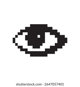 Pixel art ícone olho, 8 bits retro estilo olho humano, computação simples ver símbolo, visão mosaico pixelart design olho