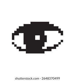 Pixel art ícone olho, 8 bits retro estilo olho humano, computação simples ver símbolo, visão mosaico pixelart design olho