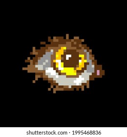 Ojo de arte de Pixel. Aislado desde el fondo