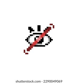 pixel art eye mute icon good for your project and game.