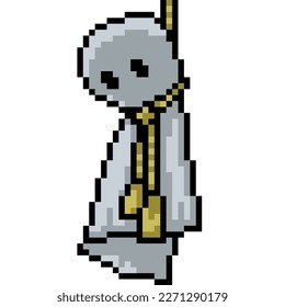 pixel art of fabric doll hang
