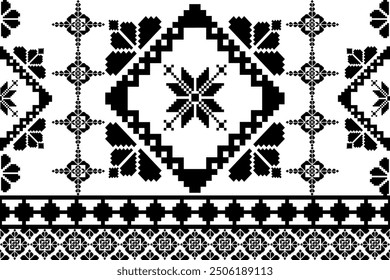 Pixel Art Fabric Pattern Design 