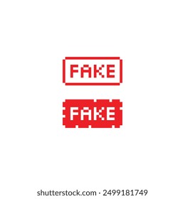 pixel art  fake stamp vector game 8 bit icon vector game logo