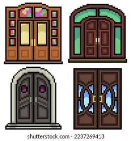 pixel art of fancy double door