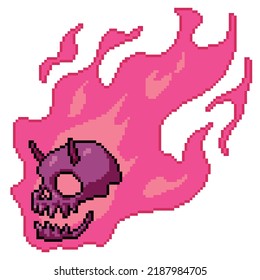 pixel art of fancy skull metero