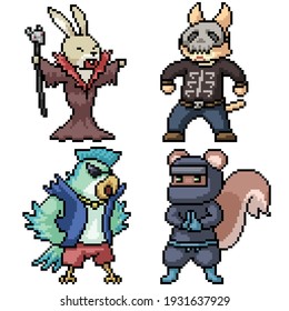 pixel art of fantasy animal pet