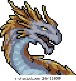 pixel art of fantasy dragon monster isolated background