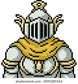 pixel art of fantasy paladin knight isolated background