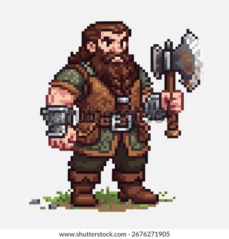 Pixel art fantasy rpg dwarf