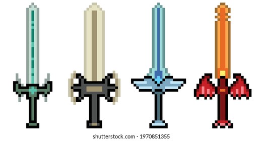 pixel art of fantasy sword weapon