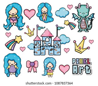 Pixel art fantasy world