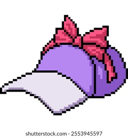 pixel art of fashion teenager hat isolated background