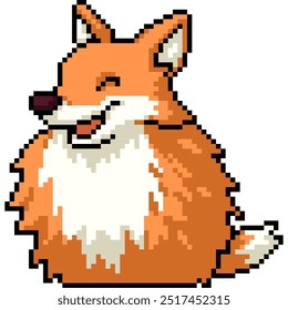 Pixelart von Fett pelzigen Fuchs einzeln auf Hintergrund