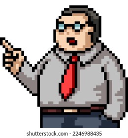 pixel art of fat office boss